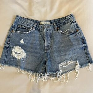 Topshop Distressed Denim Shorts
